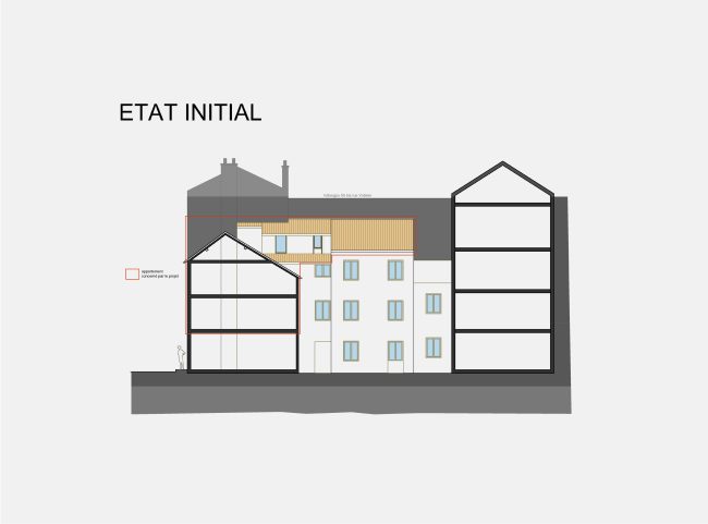 Terrasse - plan de coupe - état initial